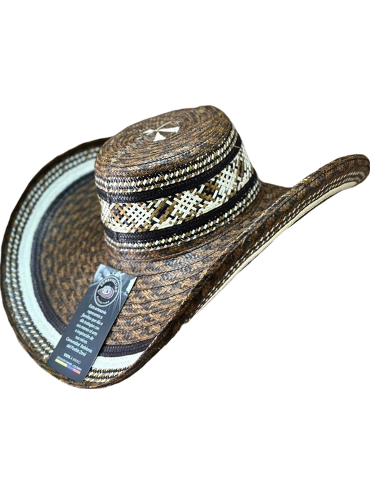 Sombrero Exclusivo Café con Figuras Línea Tierra