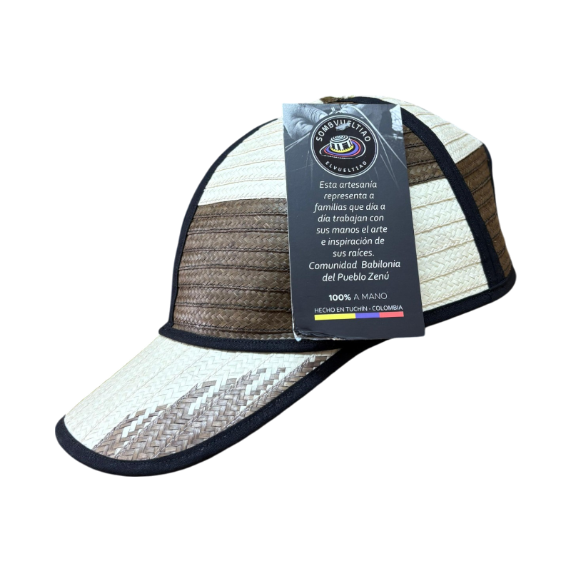 Gorra Artesanal Exclusiva Diseño Beige y Marrón