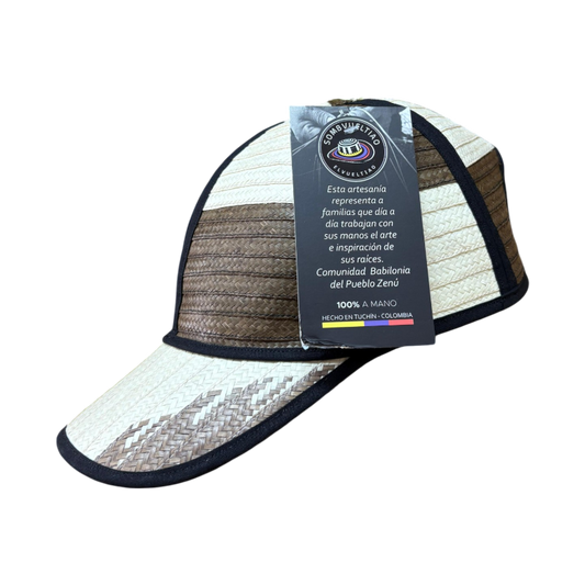 Gorra Artesanal Exclusiva Diseño Beige y Marrón