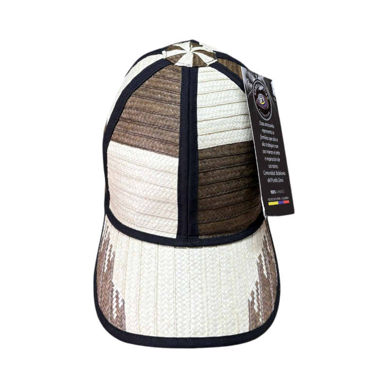 Gorra Artesanal Exclusiva Diseño Beige y Marrón