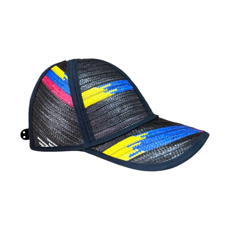 Gorra Artesanal Exclusiva Diseño Negra Tricolor