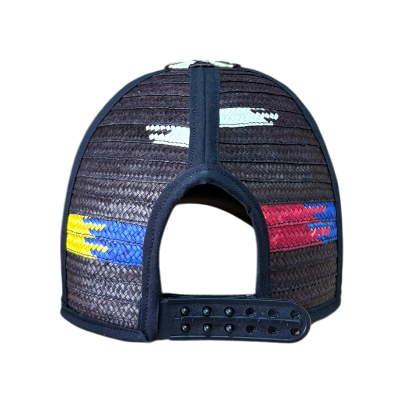 Gorra Artesanal Exclusiva Diseño Negra Tricolor
