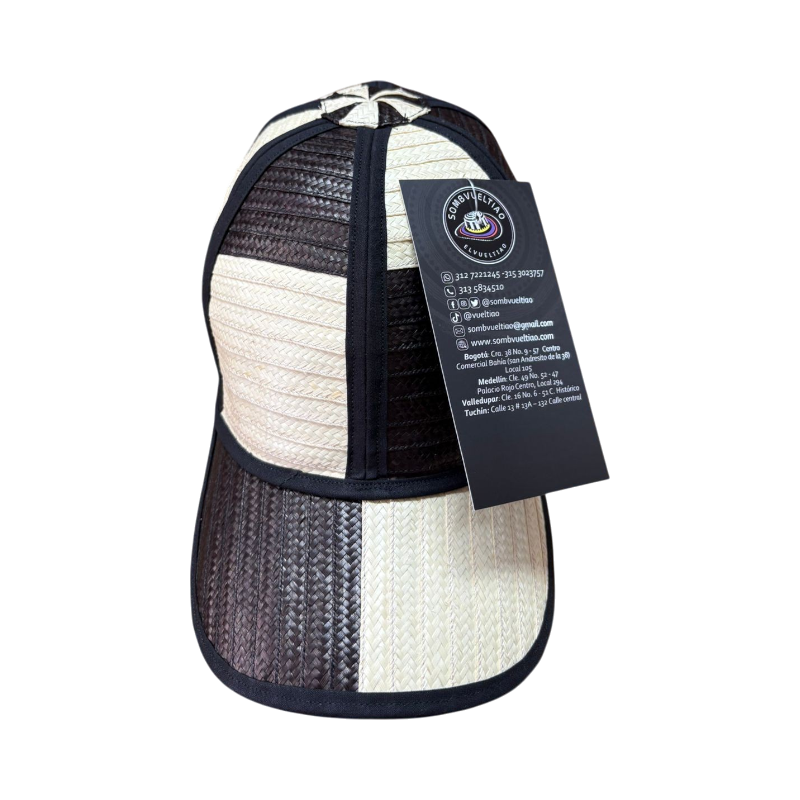 Gorra Artesanal Exclusiva Diseño Beige con Negro