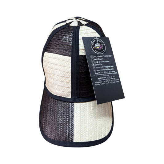 Gorra Artesanal Exclusiva Diseño Beige con Negro