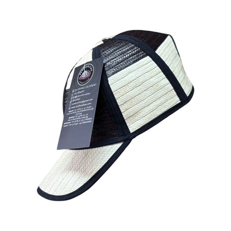 Gorra Artesanal Exclusiva Diseño Beige con Negro