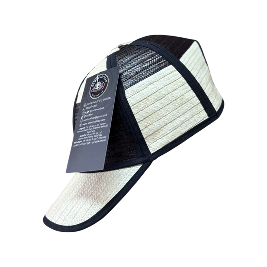Gorra Artesanal Exclusiva Diseño Beige con Negro