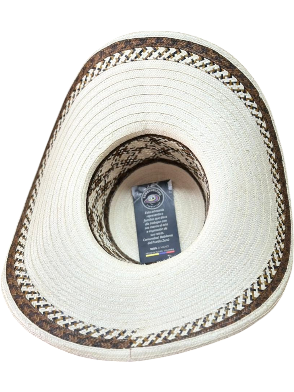 Sombrero Exclusivo Beige con Figuras Línea Tierra