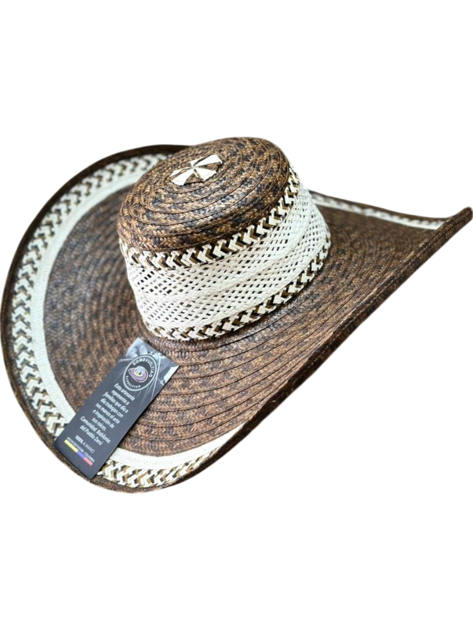 Sombrero Exclusivo Marrón con Figuras Línea Tierra