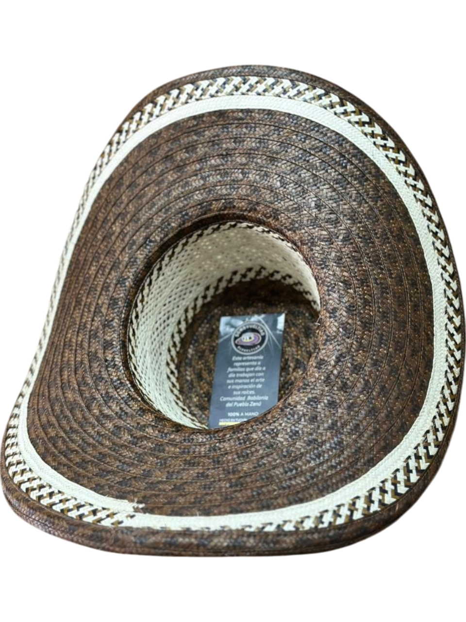 Sombrero Exclusivo Marrón con Figuras Línea Tierra