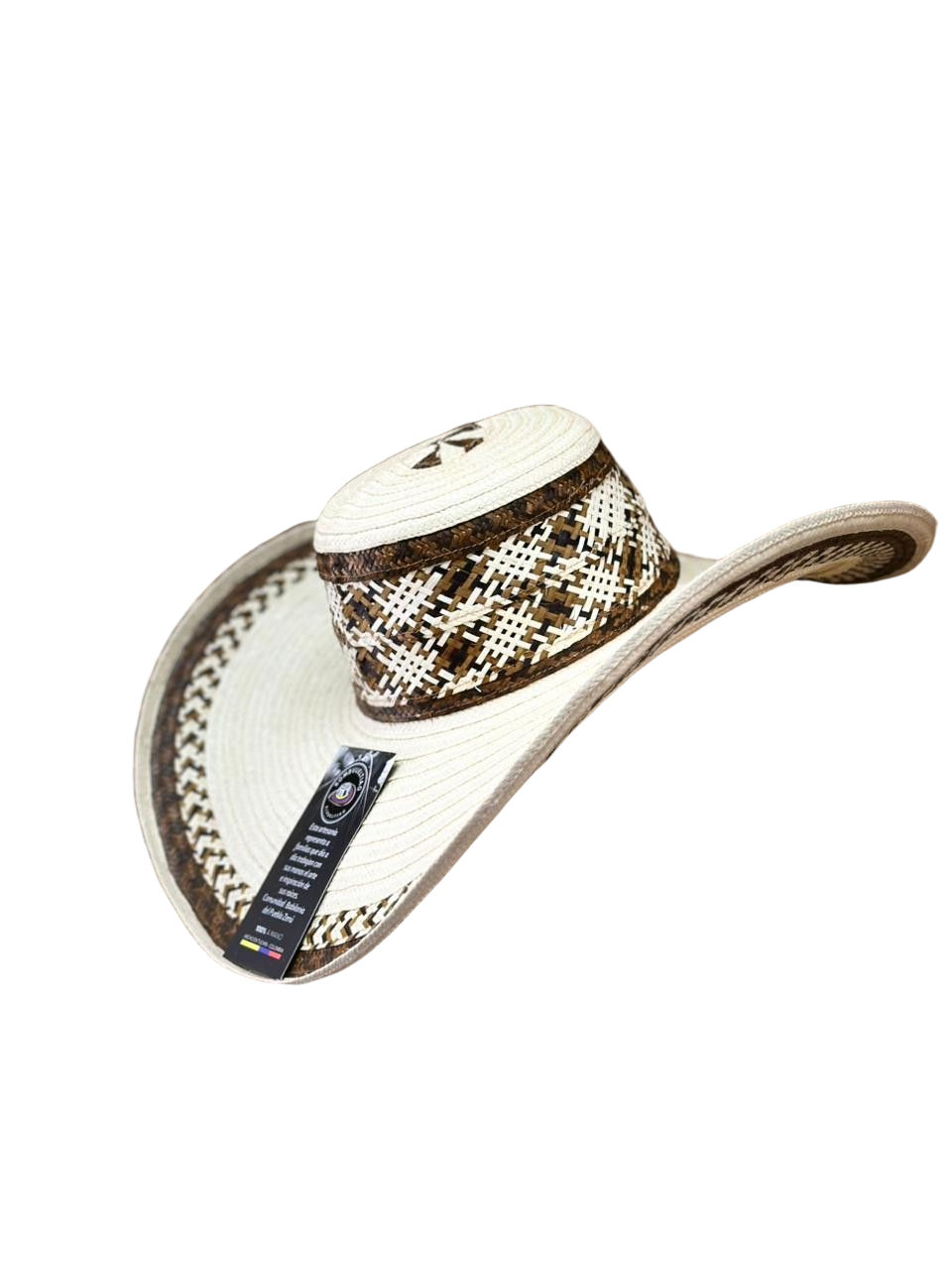 Sombrero Exclusivo Beige con Figuras Línea Tierra