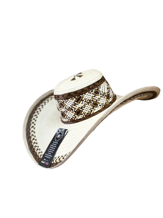 Sombrero Exclusivo Beige con Figuras Línea Tierra