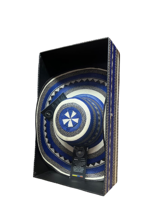 Estuche Especial Azul Exclusivo para Sombrero Vueltiao
