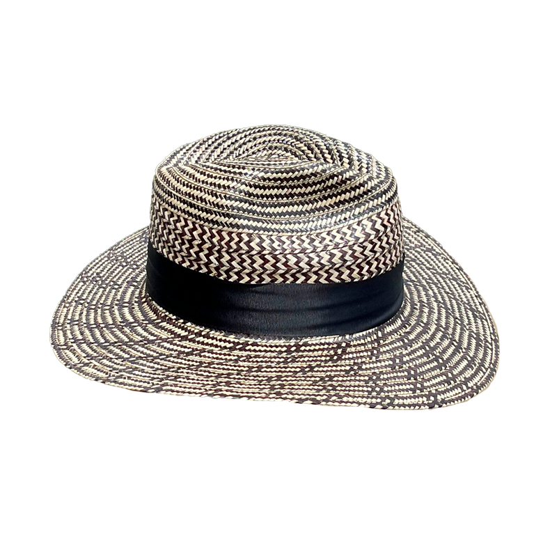 Sombrero Panameño Artesanal Diseño Cinta Negra