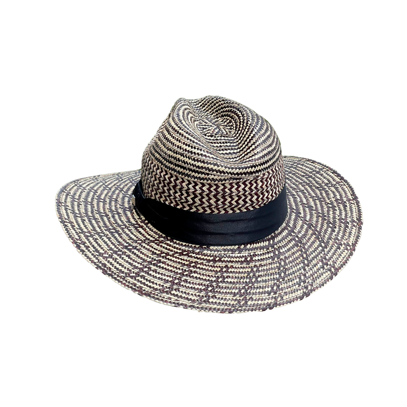 Sombrero Panameño Artesanal Diseño Cinta Negra