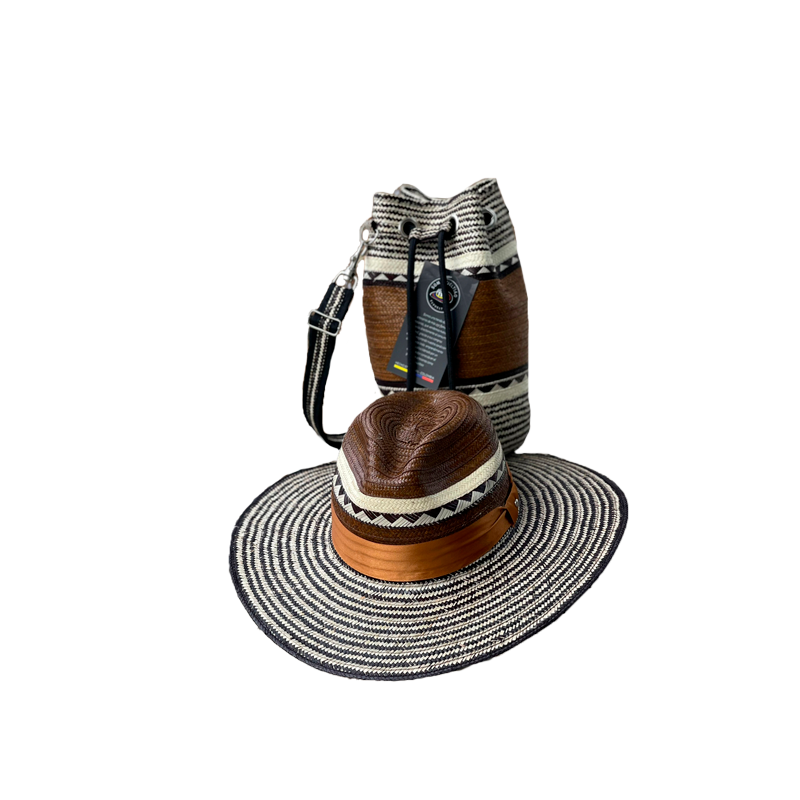 Combo Duo Tradición Diseño Marrón con Peine