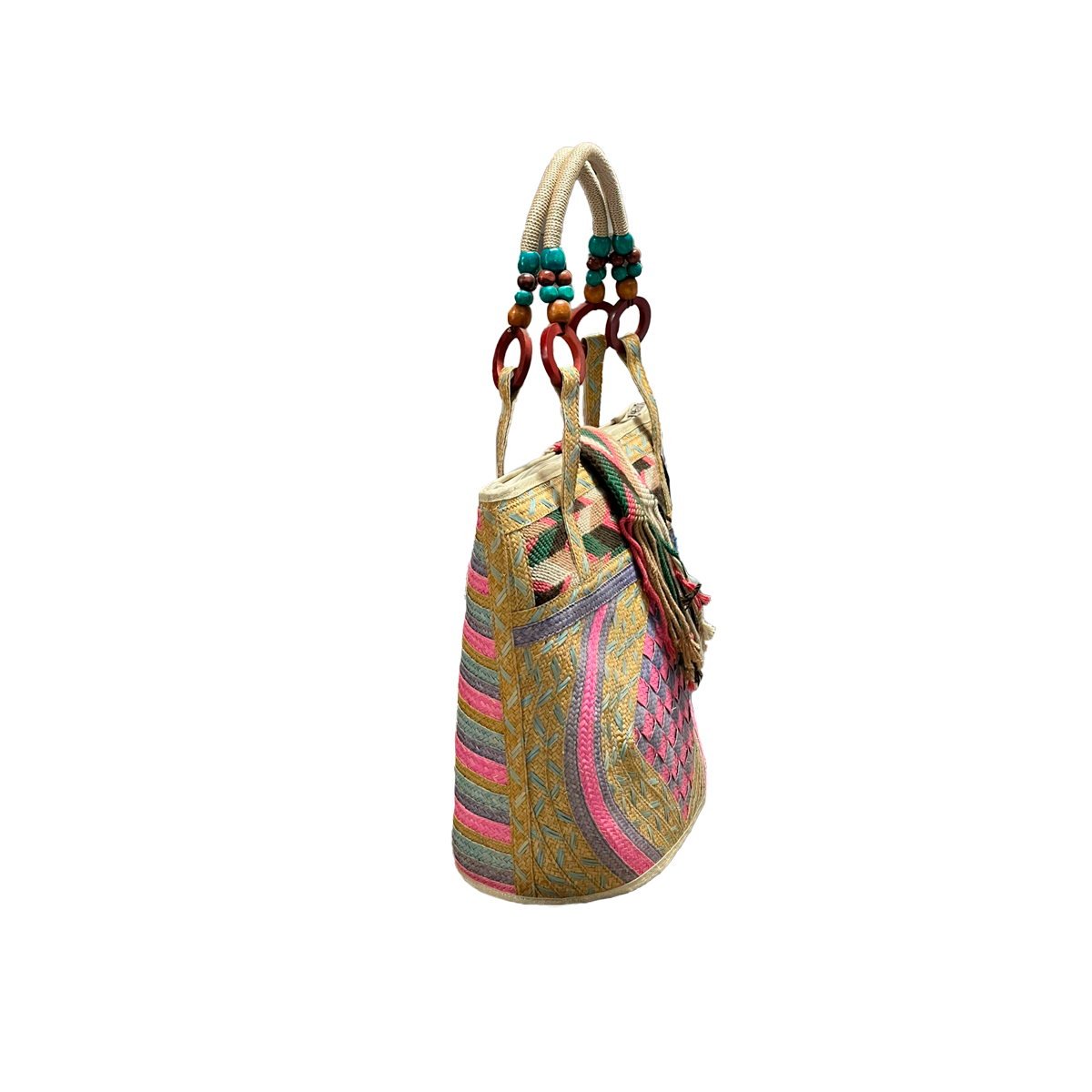 Bolso Exclusivo Ajedrez Diseño Wayuu Multicolor