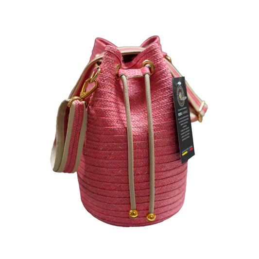 Mochila de Caña Flecha Exclusiva Rosada a Mano