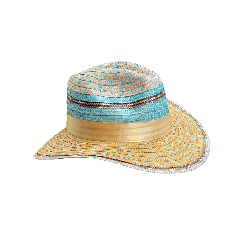 Sombrero Panameño Exclusivo Figuras Dorado