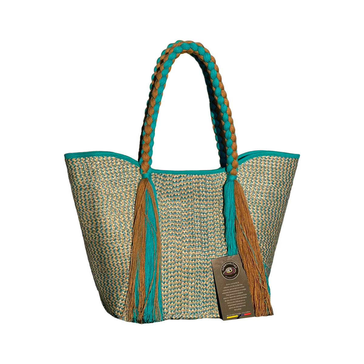 Bolso Exclusivo Fino Asa Hilo Azul