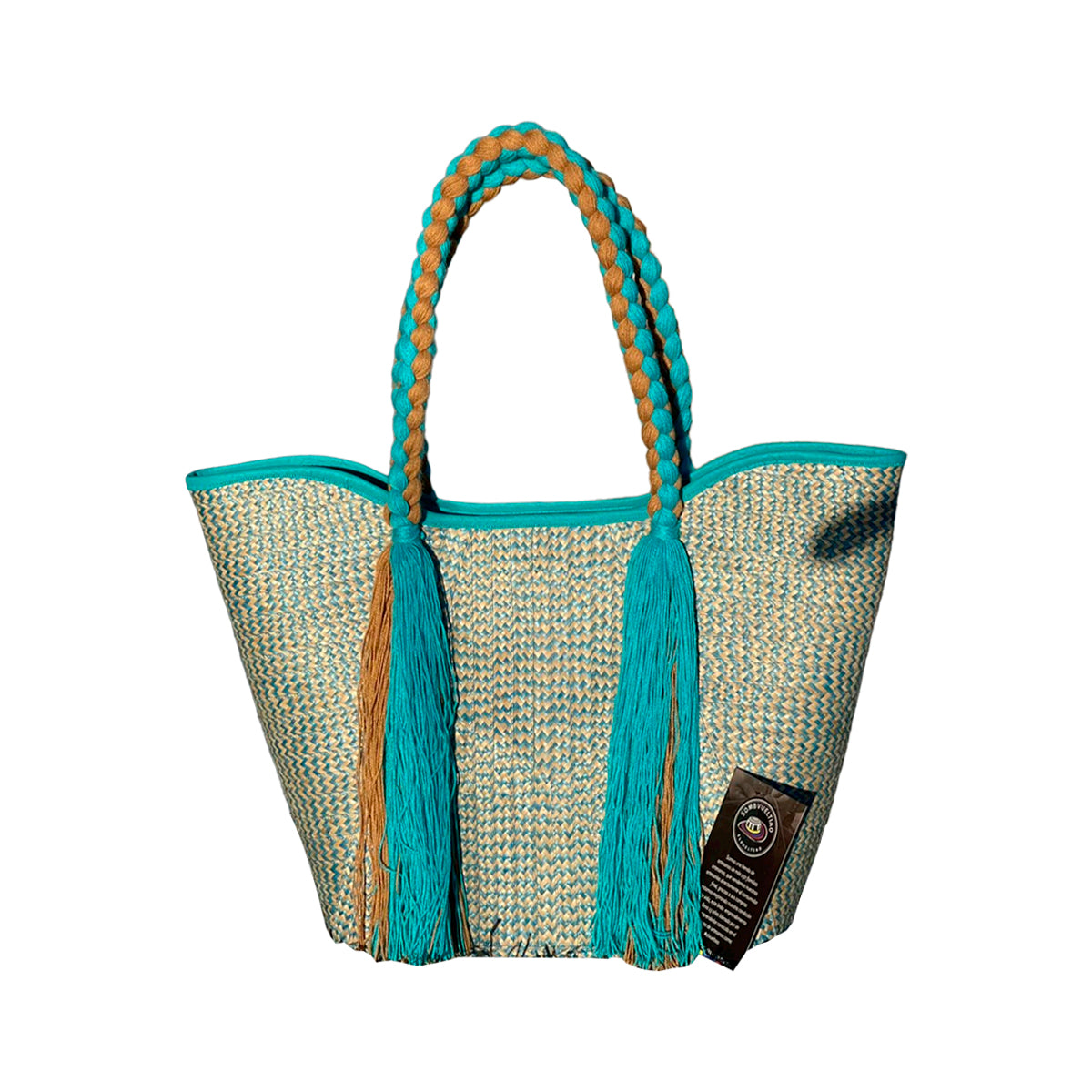 Bolso Exclusivo Fino Asa Hilo Azul