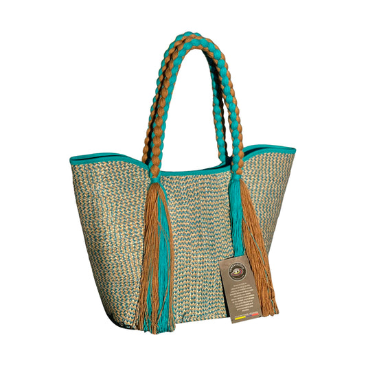 Bolso Exclusivo Fino Asa Hilo Azul