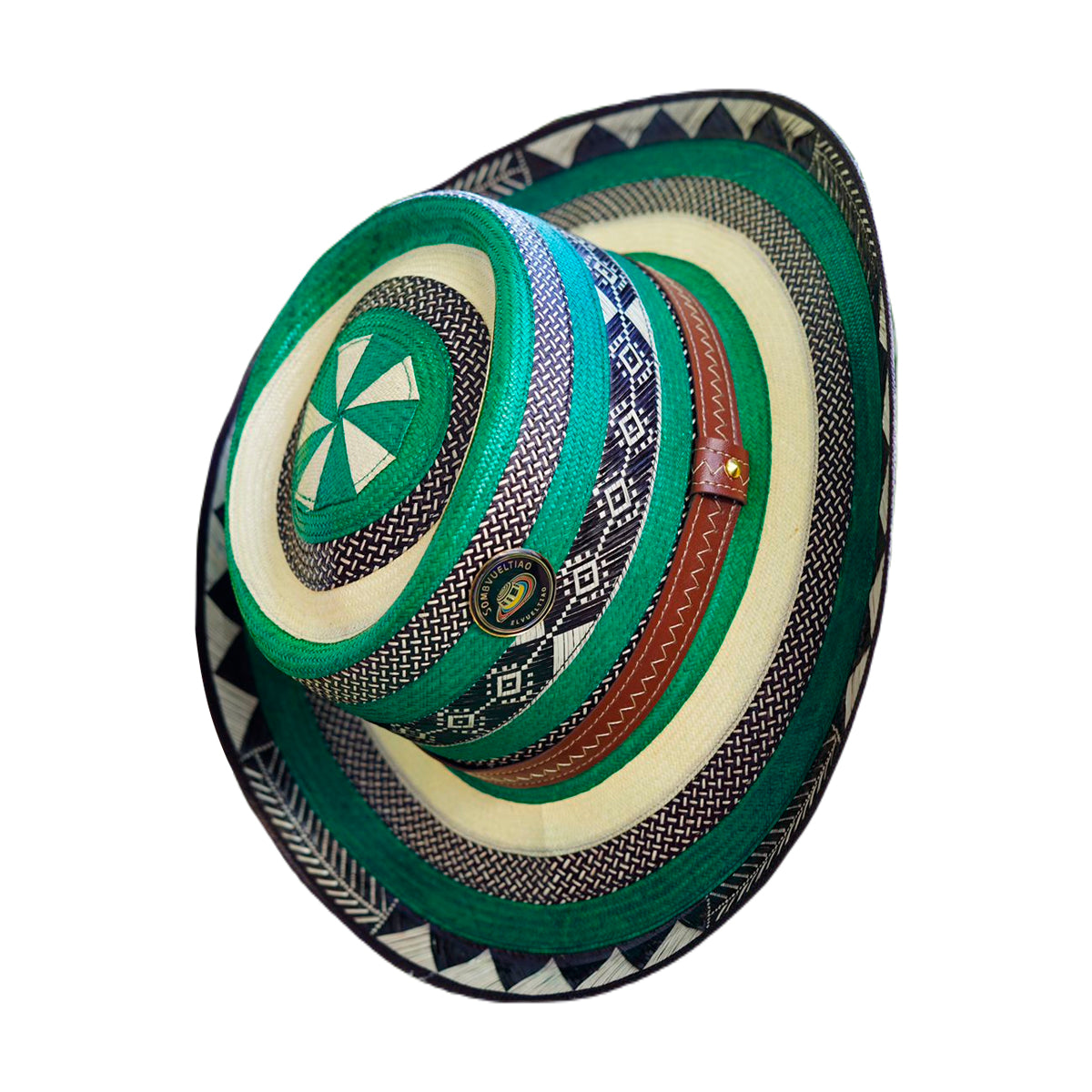 Sombrero Corto 27 Fibras Verde Diseño Figuras