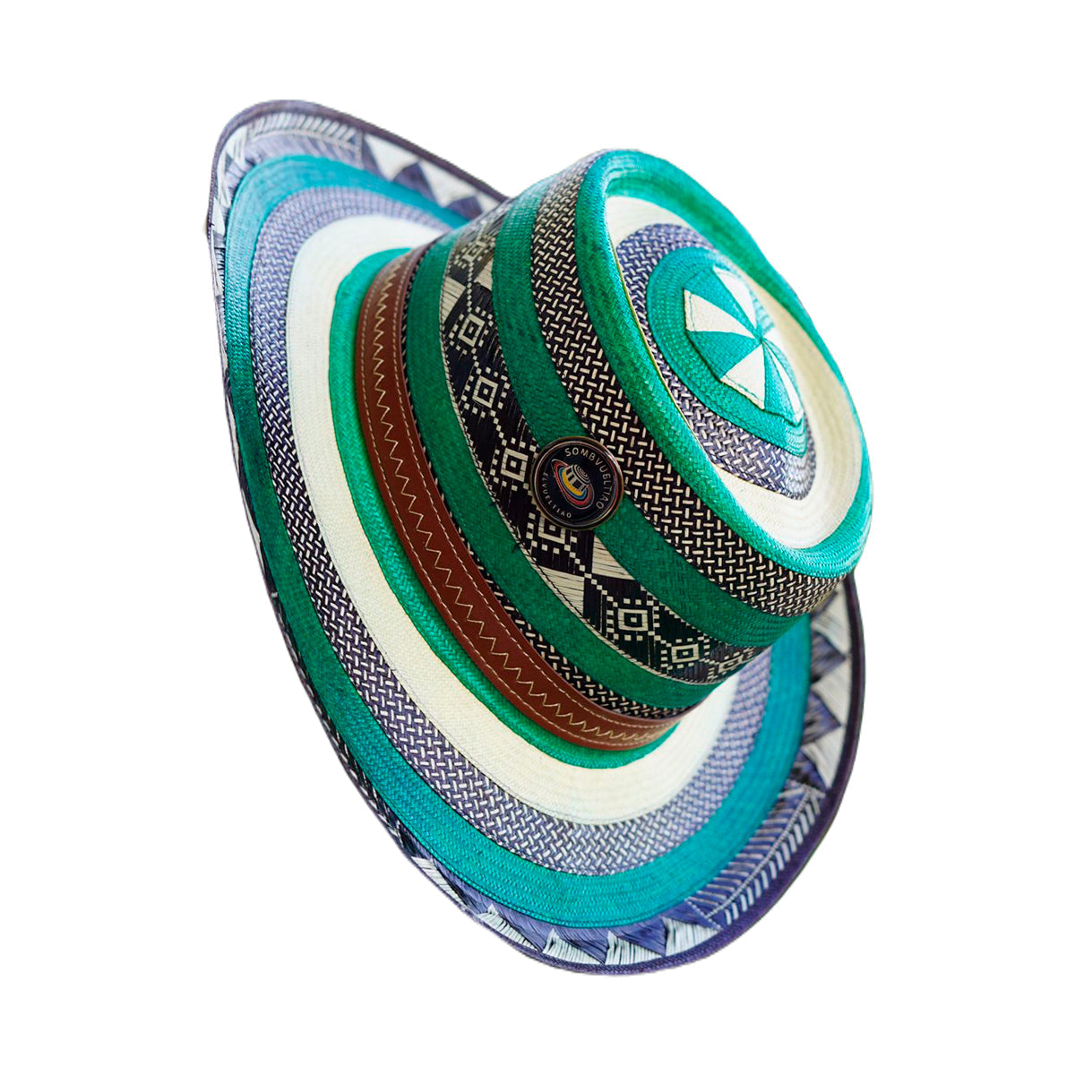 Sombrero Corto 33 Fibras Verde Diseño Figuras
