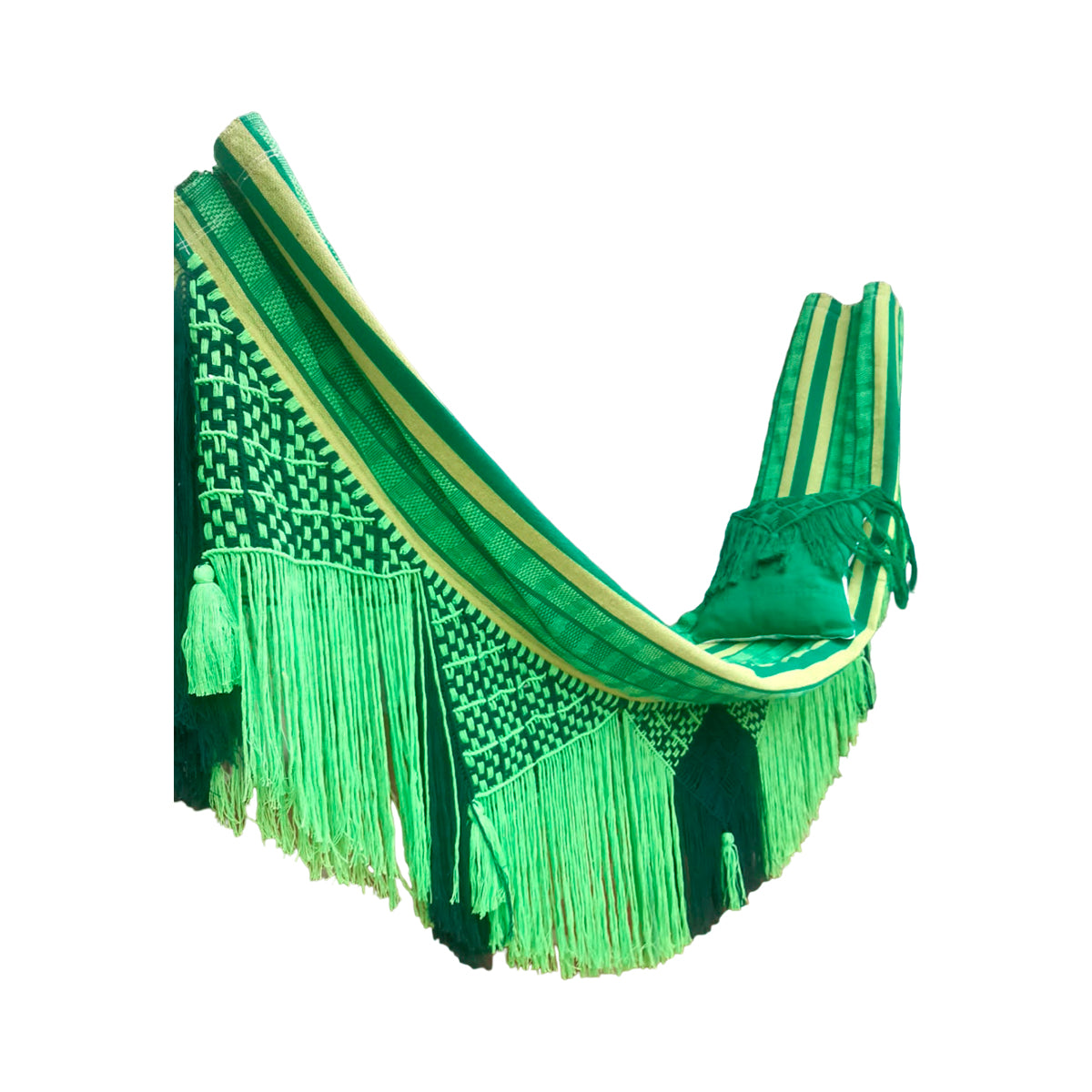 Hamaca Exclusiva Verde con Flecos Fina