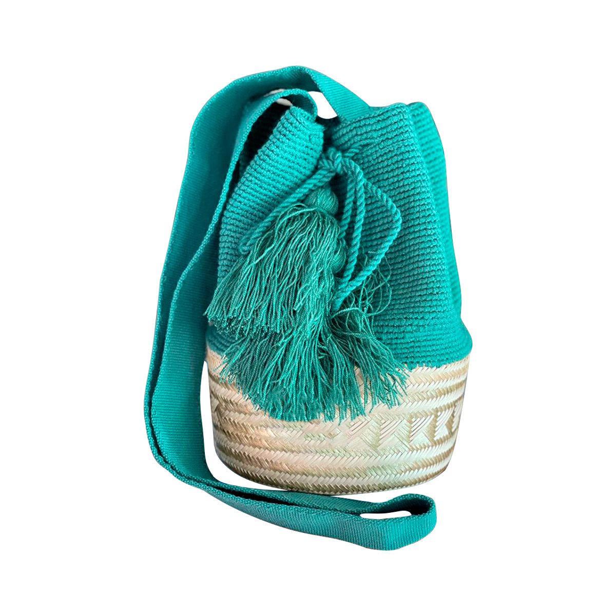 Mochila de Hilo de color azul verdoso
