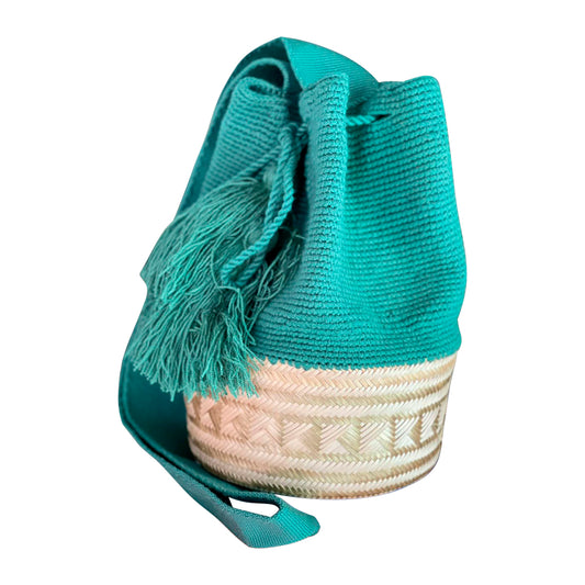 Mochila de Hilo de color azul verdoso