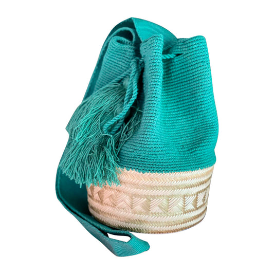 Mochila de Hilo de color azul verdoso MY