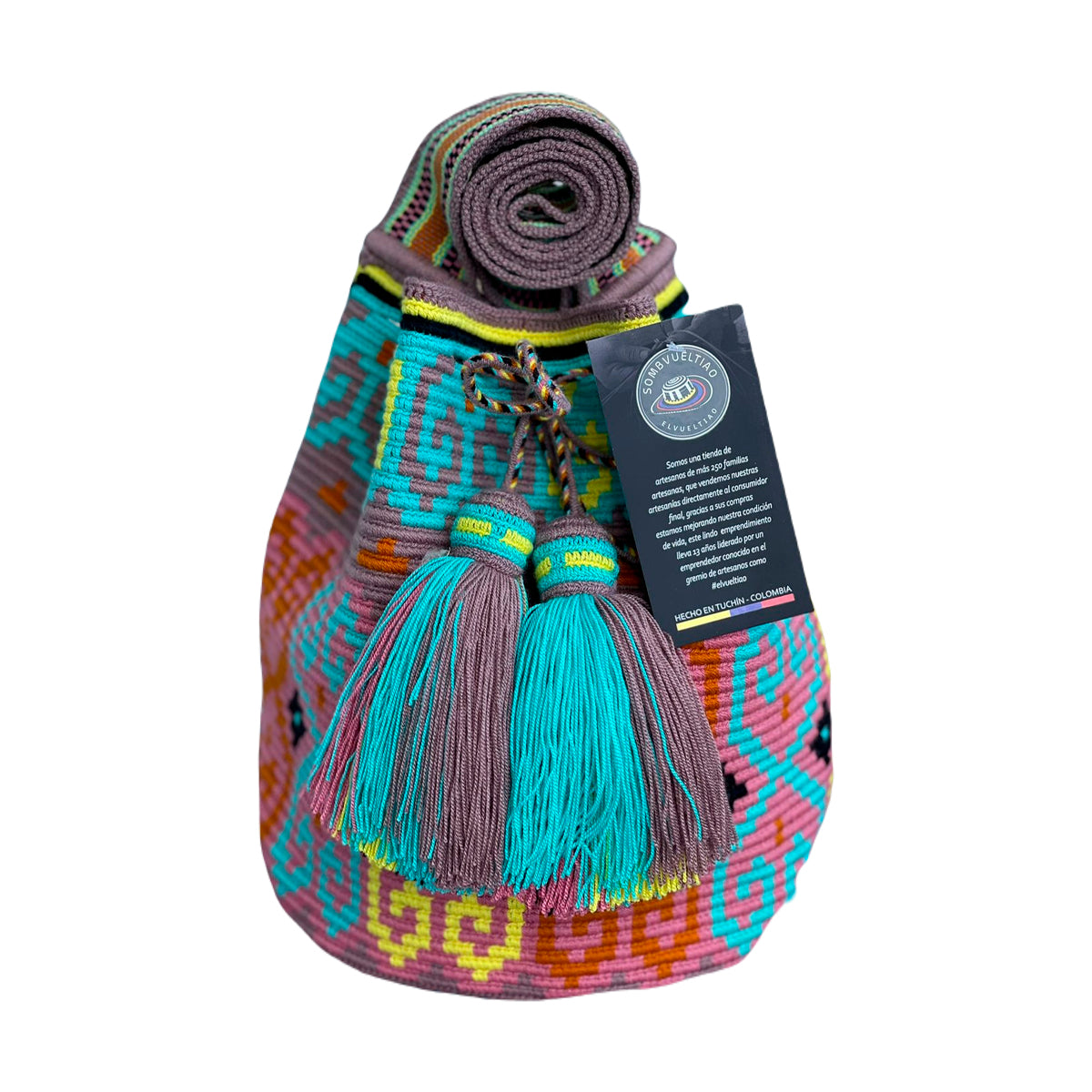 Mochila Artesanal Figuras Wayuu Colección Paraíso