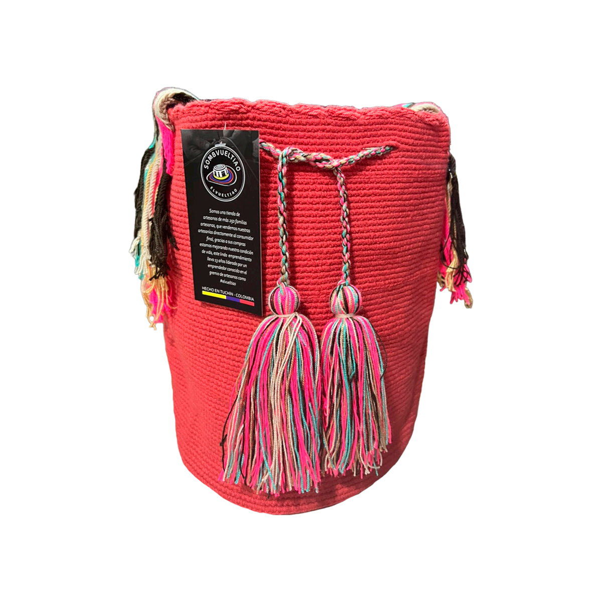 Mochila Wayuu Artesanal Color Guayaba