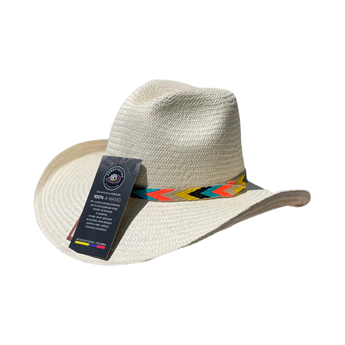 Sombrero Aguadeño Ala Corta Diseño Beige