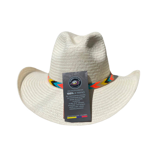 Sombrero Aguadeño Ala Corta Diseño Beige