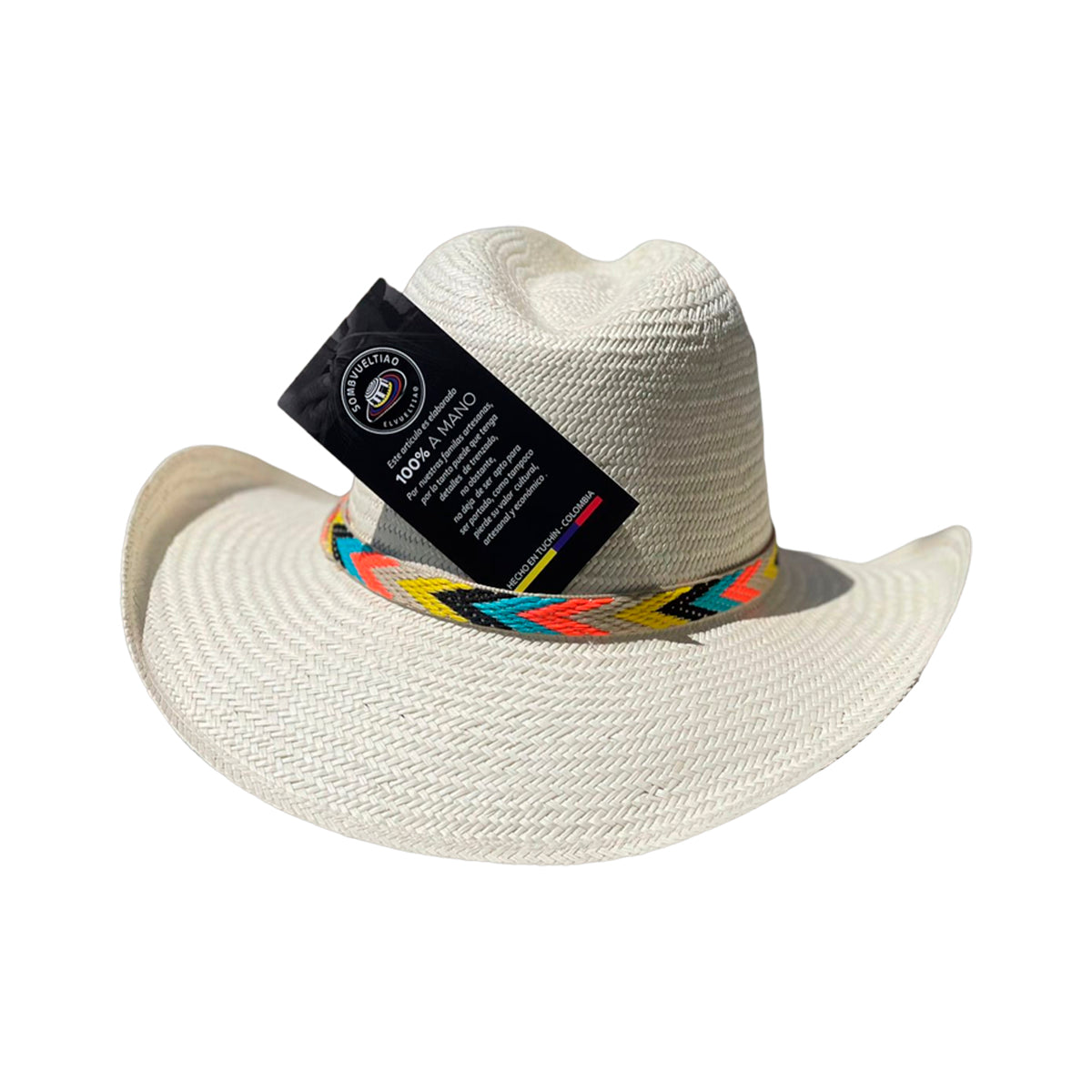 Sombrero Aguadeño Ala Corta Diseño Beige