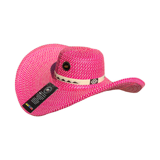 Sombrero Fino Exclusivo Alón Diseño Fucsia MY