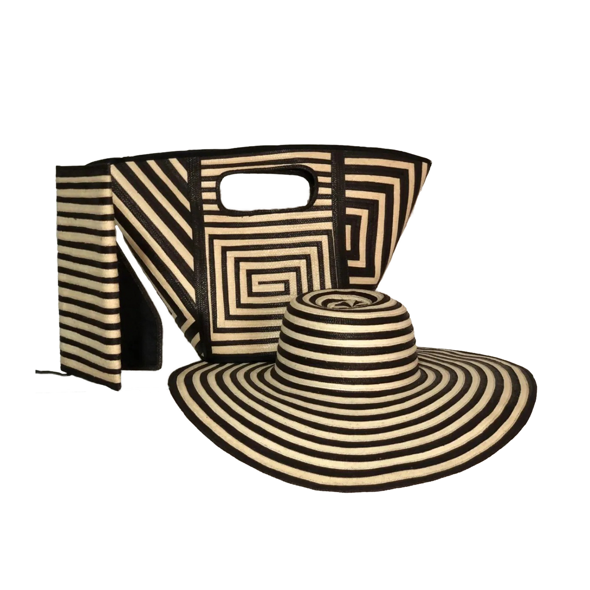 Combo Tradicional Sombrero + Bolso + Cartera Franjas