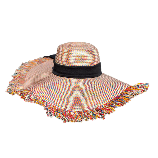 Pava Artesanal Diseño Con Flecos Multicolor MY