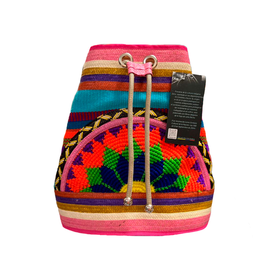 Morral Artesanal Diseño Tres Culturas Multicolor