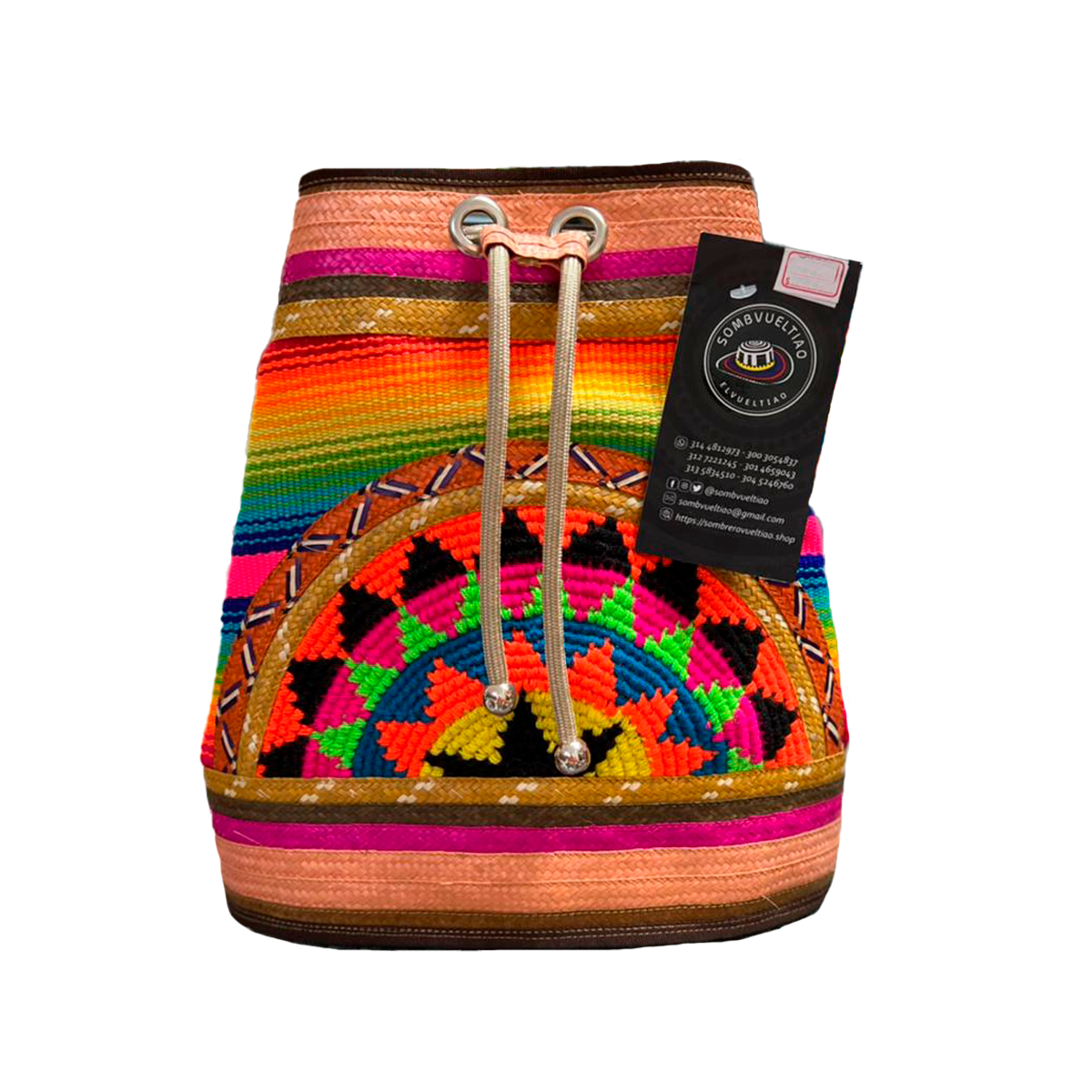 Morral Artesanal Diseño Tres Culturas Multicolor