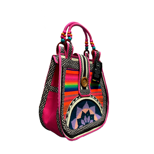 Bolso Pera Exclusivo Caña Flecha Multicolor A Mano