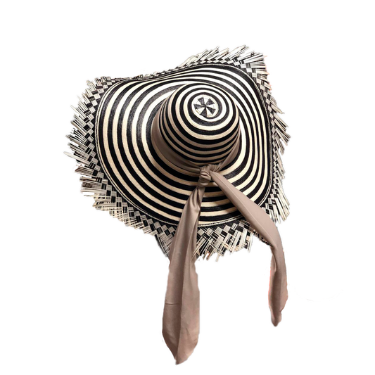 Pava Exclusiva Con Flecos A Mano Diseño Cinta MY