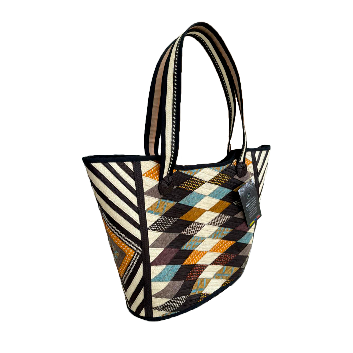 Bolso Exclusivo Caña Flecha Figuras Multicolor