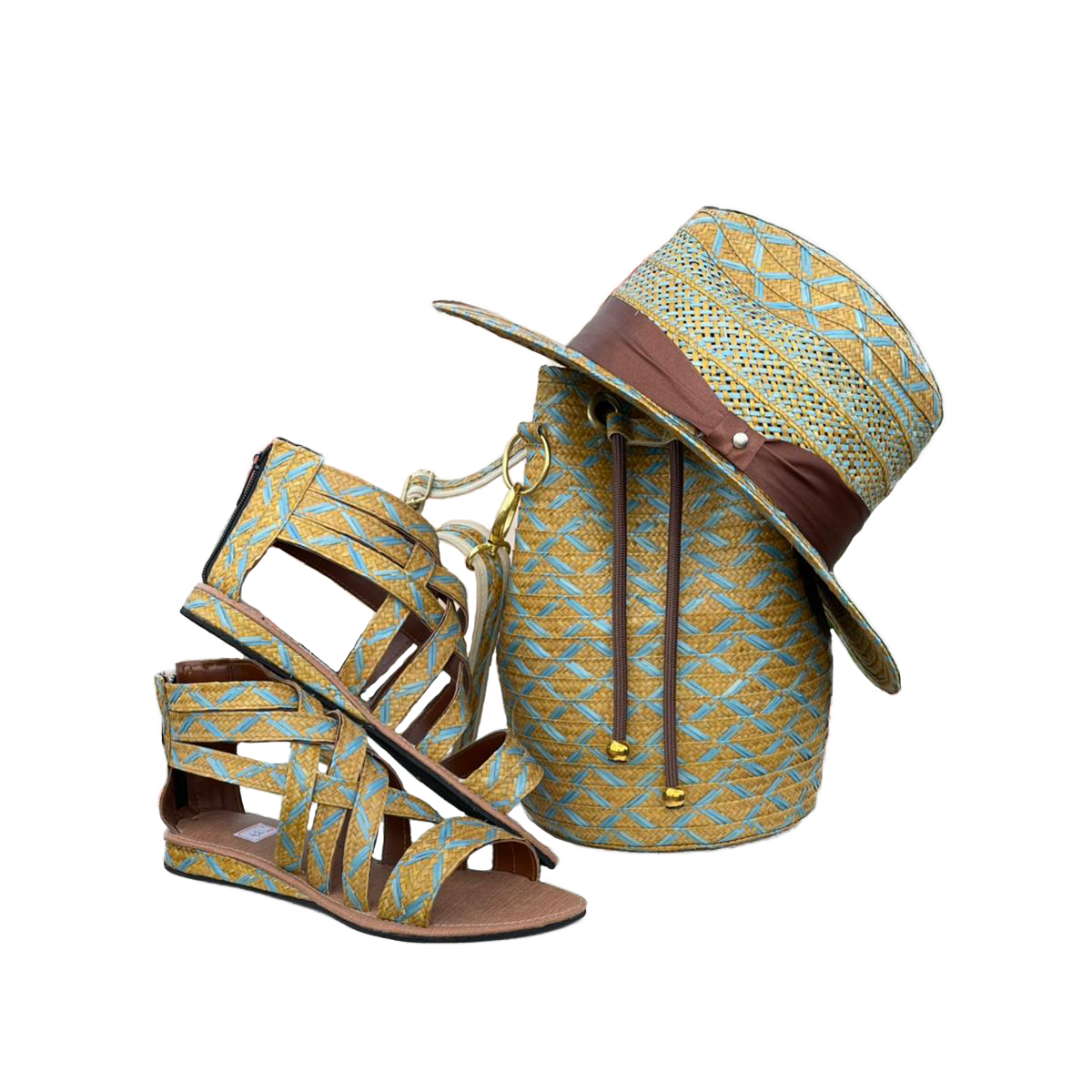 Combo Trio Exclusivo Multicolor Diseño Dorado