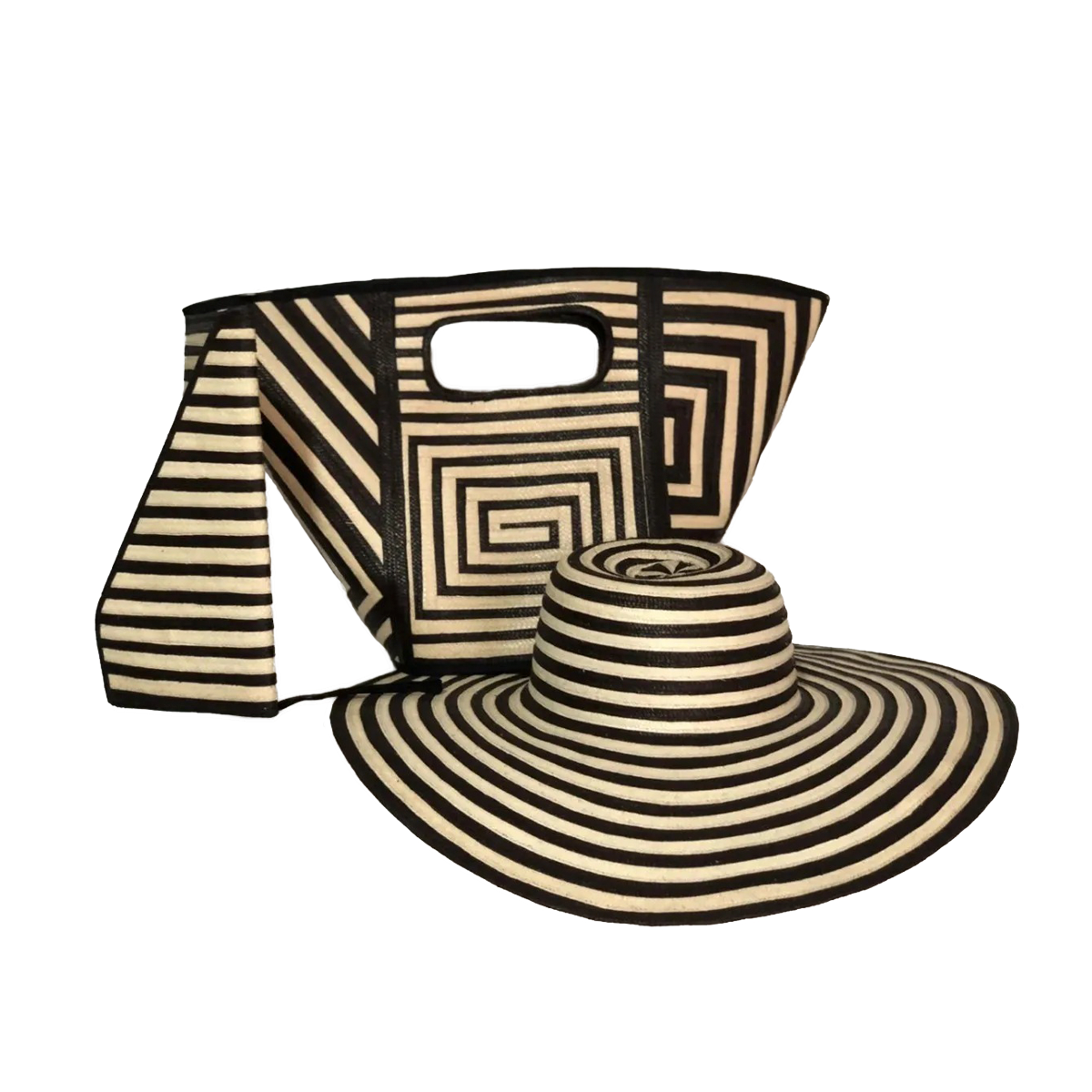 Combo Tradicional Sombrero + Bolso + Cartera Franjas