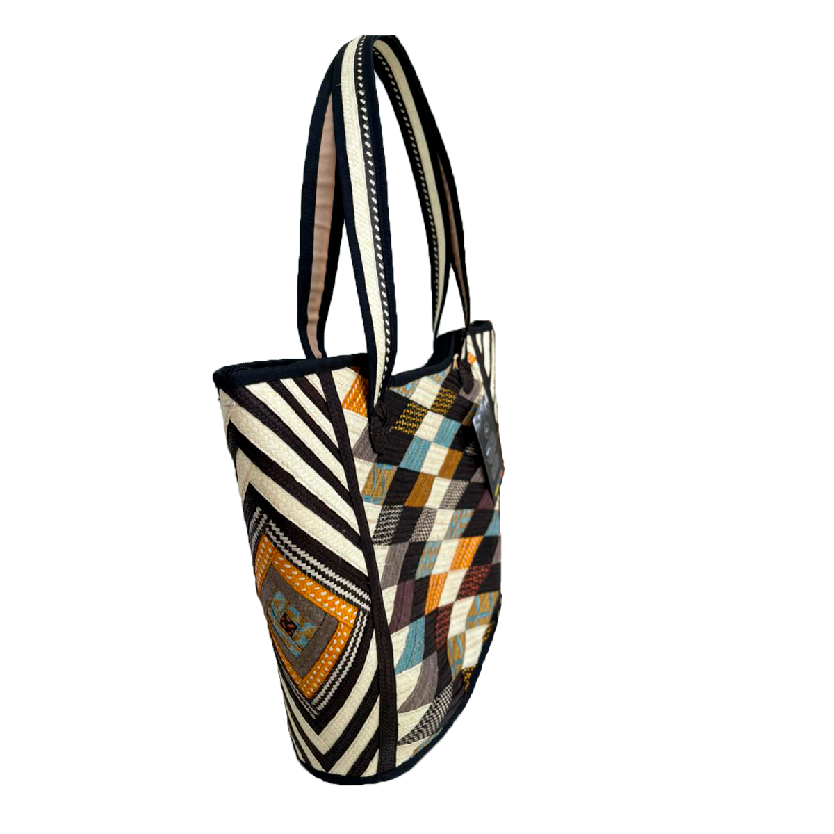 Bolso Exclusivo Caña Flecha Figuras Multicolor