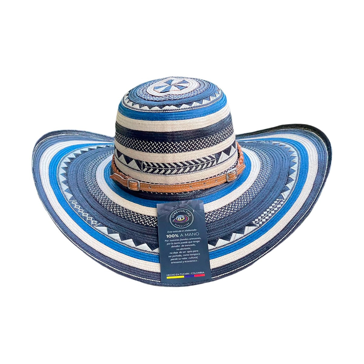 Sombrero Exclusivo 23 Fibras Azul Caña Flecha