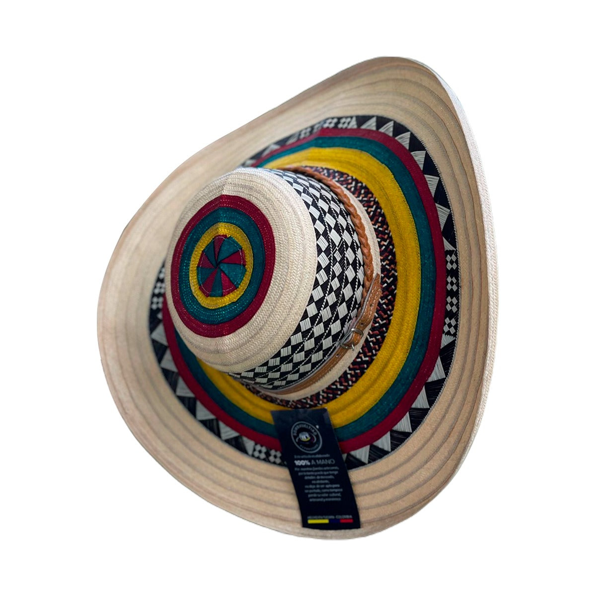 Sombrero Exclusivo 23 Fibras Beige Diseño Colorido