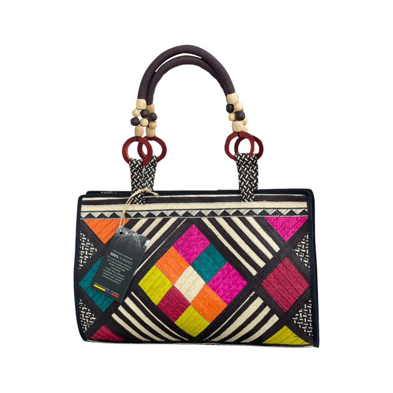 Bolso De Mano Diseño Cuadros Colores
